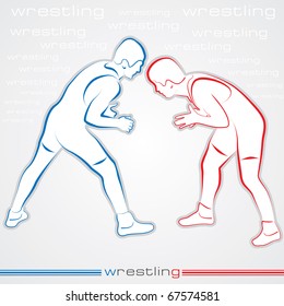 Illustration of the wrestlers