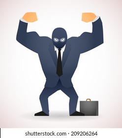 Illustration of a wrestles in businessman suit