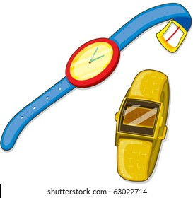 illustration of wrist watch on a white background