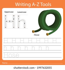 Illustration  of writing a-z tools H