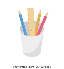 Illustration of writing tool stand