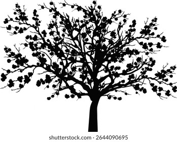 Abbildung mit üppigem Baum einzeln auf weißem Hintergrund