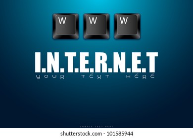 ilustración de www escrita en el botón del teclado