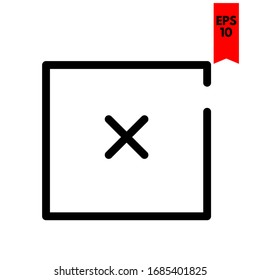 illustration of x flat icon
