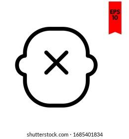illustration of x flat icon
