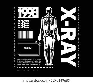  Illustration of X ray futuristic design, t shirt design, vector graphic, typographic poster or tshirts street wear and Urban style