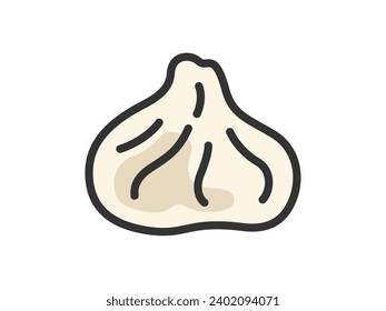 Illustration des Symbols xiaolongbao (Zeichenfarbe für Linien).