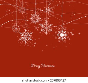 illustration of Xmas doodle snowflakes