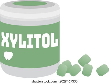 Illustration Of Xylitol Gum Bottle