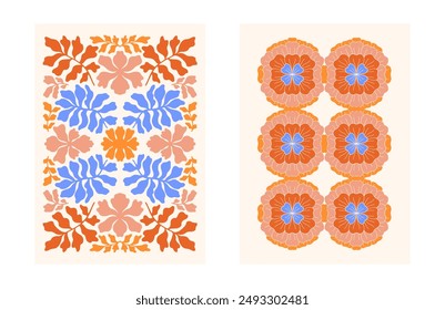Illustration Y2K Trendy Portrait Design aesthetic abstract shapes and groovy vector art in a vintage-modern portrait background collection.