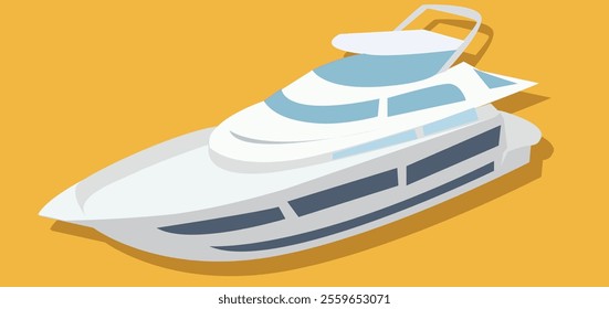  illustration of a yacht. a yacht in a flat graphic style