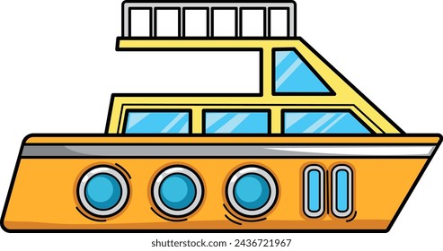 illustration of yacht outline white on background vector