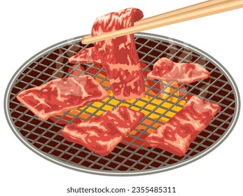 Es una ilustración de yakiniku.