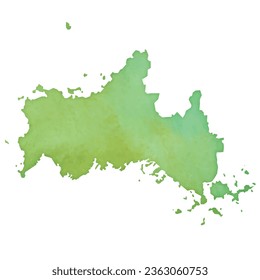 Illustration of Yamaguchi in Japan, Vector illustration