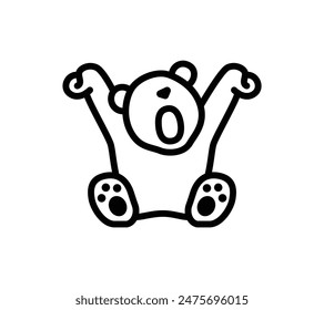 An illustration of a yawning bear
