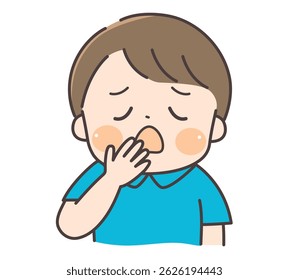 Illustration of a yawning child.
