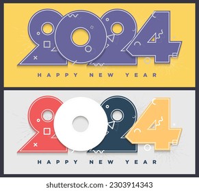 illustration of the year 2024 numbers stacked beautifully and smoothly.