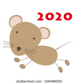 Illustration of the year and the cute mouse.