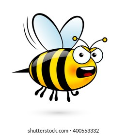 Illustration Friendly Cute Bee Flying Smiling Stock Vector (Royalty ...