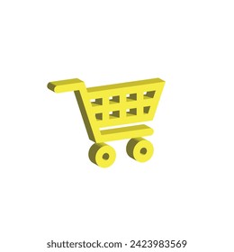 Illustration of a yellow 3D trolley