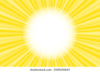 Illustration of Yellow Background with White Concentration Lines