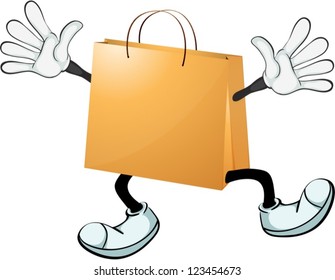 Illustration of a yellow bag on a white background