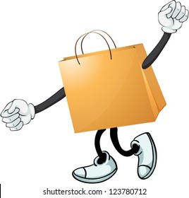 Illustration of a yellow bag on a white background
