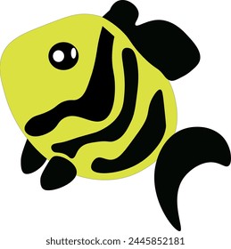 illustration of a yellow and black fish made in vector graphics