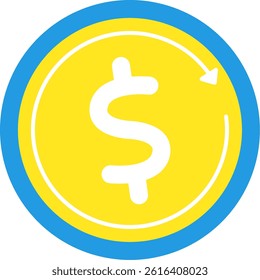 Illustration of Yellow Blue Coins