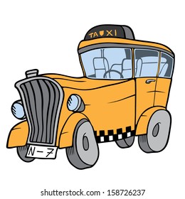 Illustration of a yellow cab car