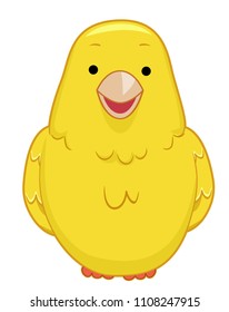 Illustration of a Yellow Canary Bird