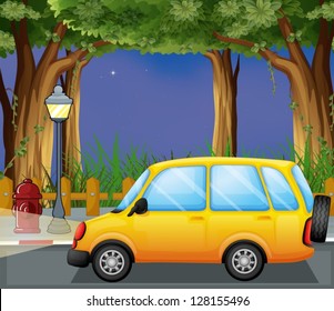 Illustration of a yellow car