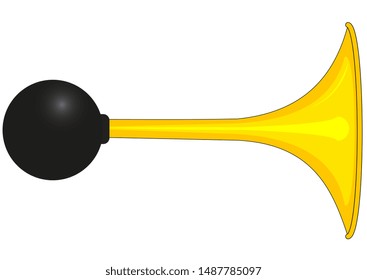 Illustration of yellow car horn isolated on white background