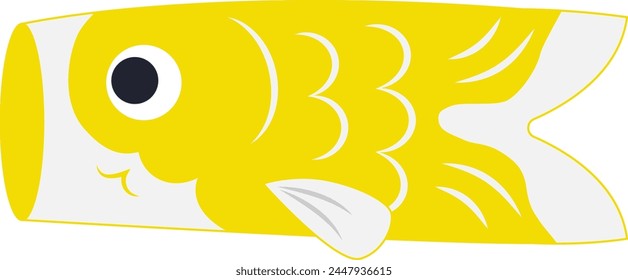 Illustration of yellow carp streamers for Children's Day in Japan