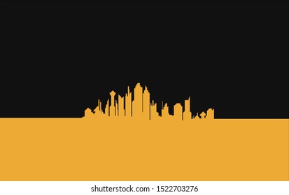 illustration of Yellow city background