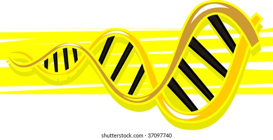 Illustration of yellow colour of DNA model	