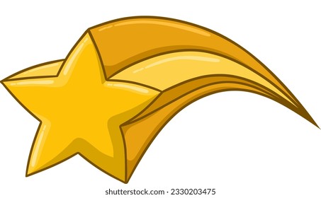Illustration of yellow comet cartoon