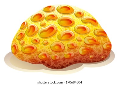 Illustration of a yellow coral reef on a white background