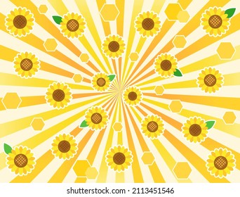 It is an illustration of a yellow effect line and a sunflower flower.