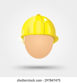 illustration of yellow electrical safety helmet isolated over white background