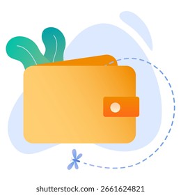 Ilustração de Carteira Amarela Vazia