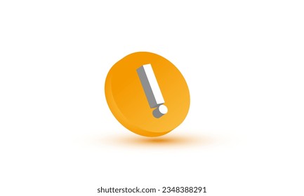 illustration yellow exclamation mark attention caution vector icon 3d symbols isolated on background.3d design cartoon style. 