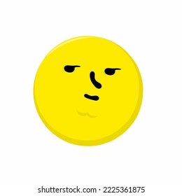 Illustration of a yellow face emoticon who is annoyed or in a bad mood