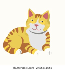 Illustration of a yellow fat cat