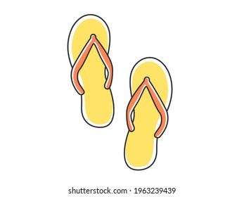 Ilustración de chanclas amarillas.