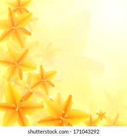 illustration of yellow flowers, background, vector clip-art