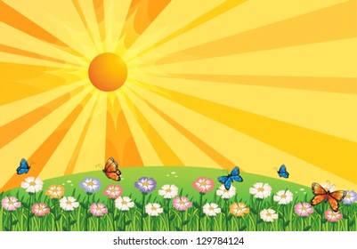 Illustration of the yellow and green colors of nature