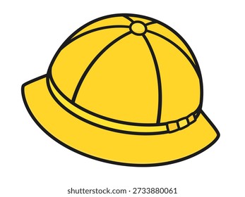 Illustration of a yellow hat used for commuting to elementary school