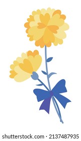 Illustration of a yellow heart flower for Father's Day