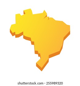 Illustration of a yellow isolated  Brazil map 